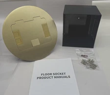 Kanayu Gold Recessed Floor Outlet 3.98"x3.66"x3.15" 1-Gang with 4.8a USB Charger