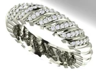 VVS1 D Round Moissanite Wedding Band 925 Silver Twisted Diamond Look Ring Size 7