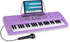 Synthétiseur Piano numérique Clavier 49 Touches 16 Sons Débutant Set Mic Violet