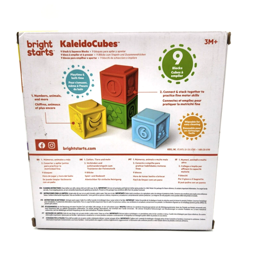 Bright Starts KaleidoCubes - 9 Stück Baby Badewannenstapel & Quetschblöcke, Alter 3M+ - Bild 5 von 13