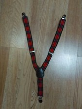 Y Boys Red Black Checkered Suspenders for Kids Boys One Size