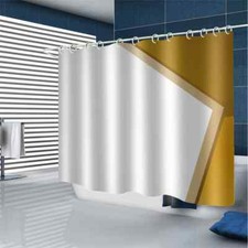 Yellow Wooden Shelves 3D Shower Curtain Waterproof Fabric Bathroom Decoration