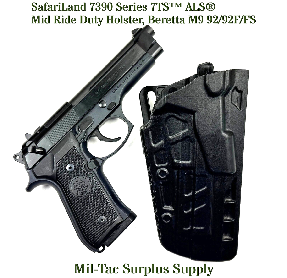 SafariLand 7390 Series 7TS™ ALS® Mid Ride Duty Holster, RH Black