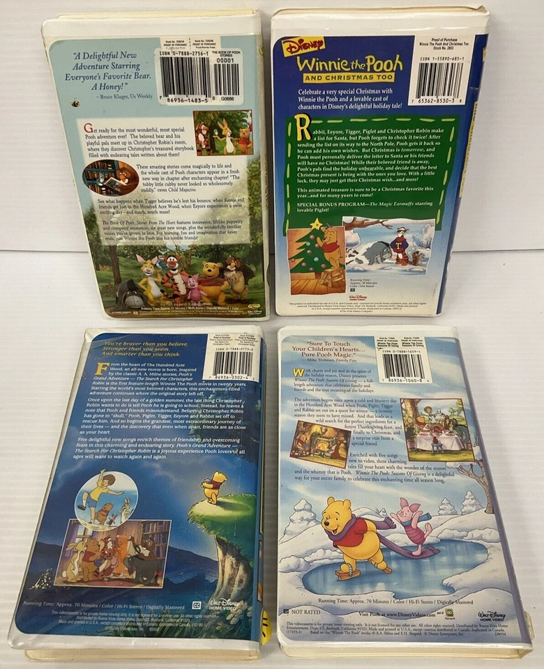 Winnie The Pooh Lot of 4 VHS Movies in Clamshells ~ Titles in description - Image 2 of 4