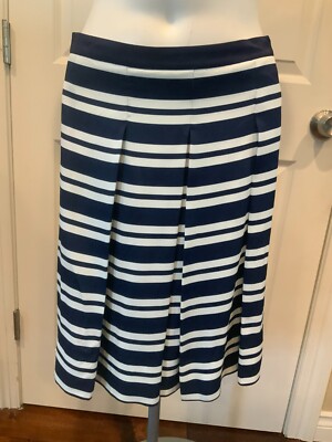 Draper James Navy Blue & White Honky Tonk Stripe A-Line Skirt, Size 2 (US) NWT!
