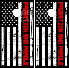 Probation and Parole Flag Cornhole Wrap Bag Toss Skin Decal Sticker