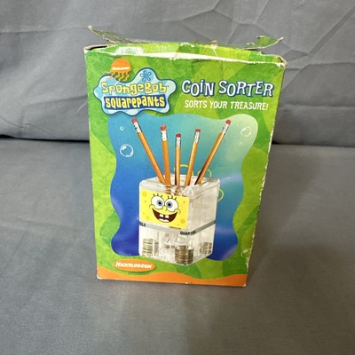 2002 SpongeBob Squarepants Plastic Bank Change Sorter vintage