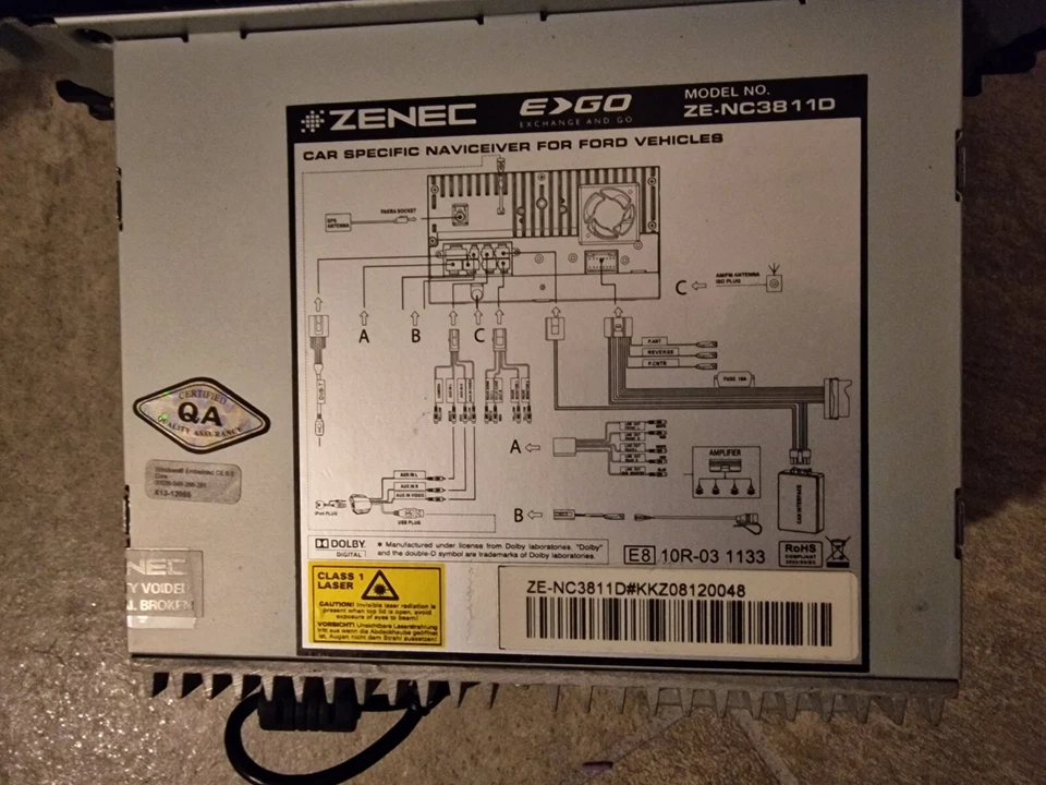 Zenec ZE-NC3811D navigatore custom fit FORD - Immagine 3 di 4