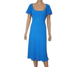LAUREN Ralph's Lauren Crêpe Midi dress blue Flutter Sleeve Size 8 Medium
