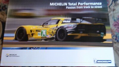 MICHELIN ORIGINAL POSTER SIGN CHEVROLET CORVETTE 24HR LEMANS RACING  