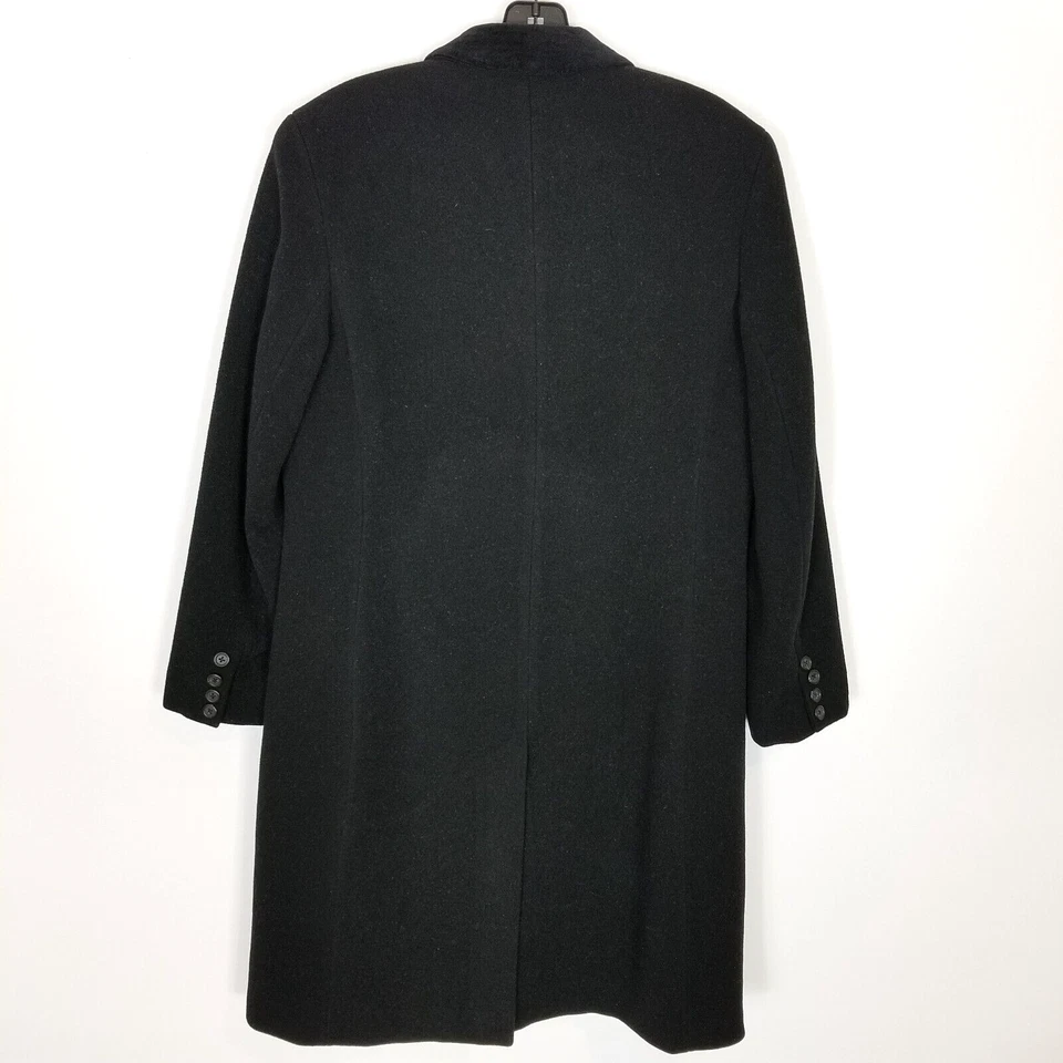 Винтажный Lauren Ralph Lauren женщин Virgin шерсти Тренч Sz 8 черный средней длины - Изображение 4 из 4