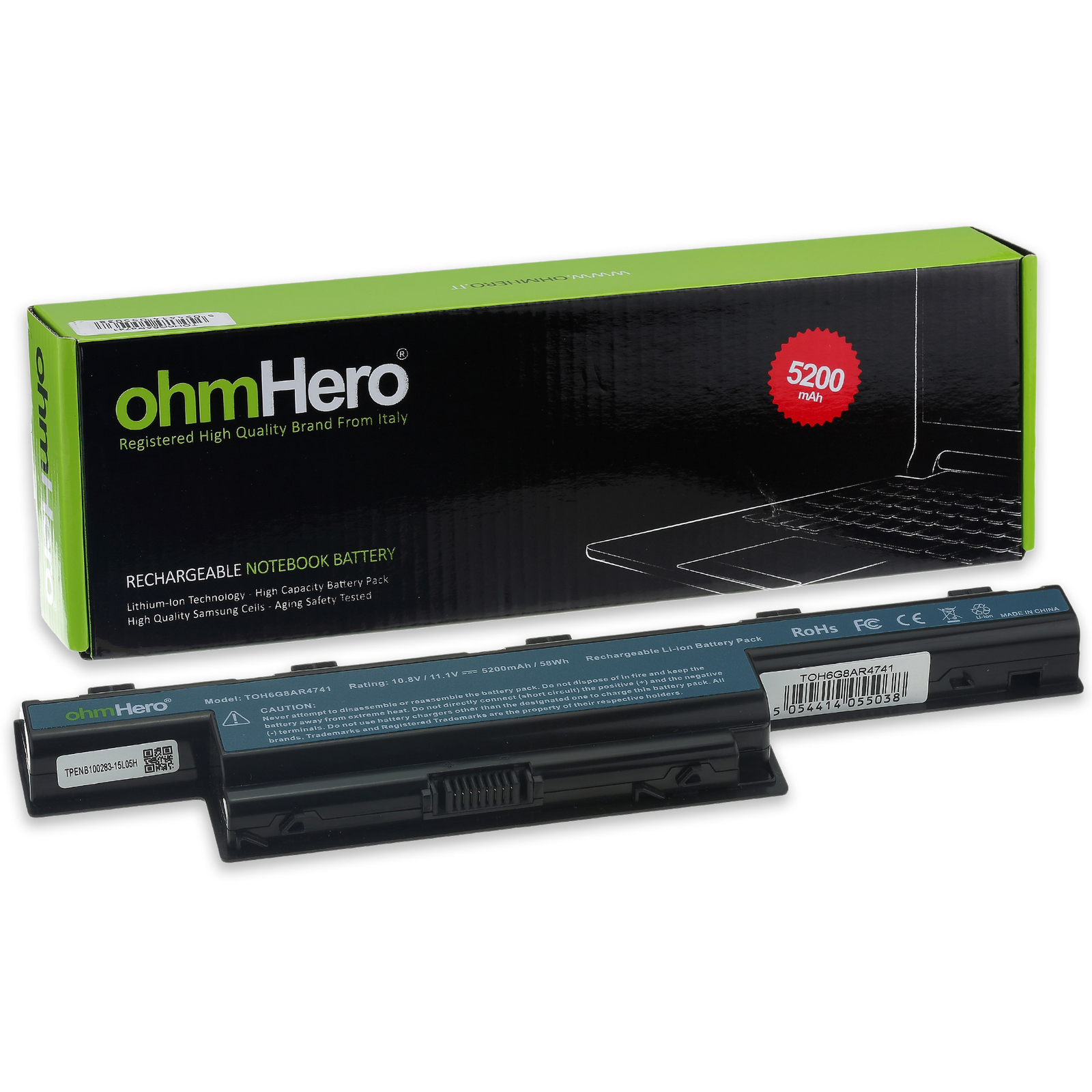Batteria OhmHero 5200mAh REALI per Acer TravelMate 5744Z | Qualità Top