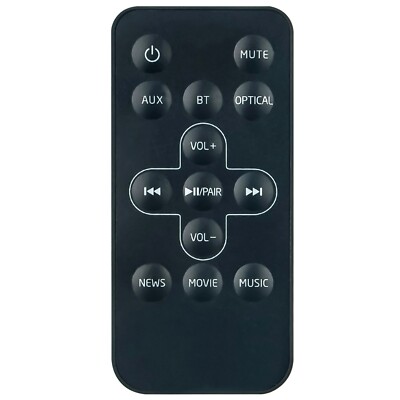 New Replace Remote for Sharp 2.0 Channel Soundbar HT-SBW160 HT-SB110 HT-SB140