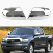Chrome Top Upper Half Mirror Covers Caps Fit 07-20 Toyota Tundra Sequoia 5.7L