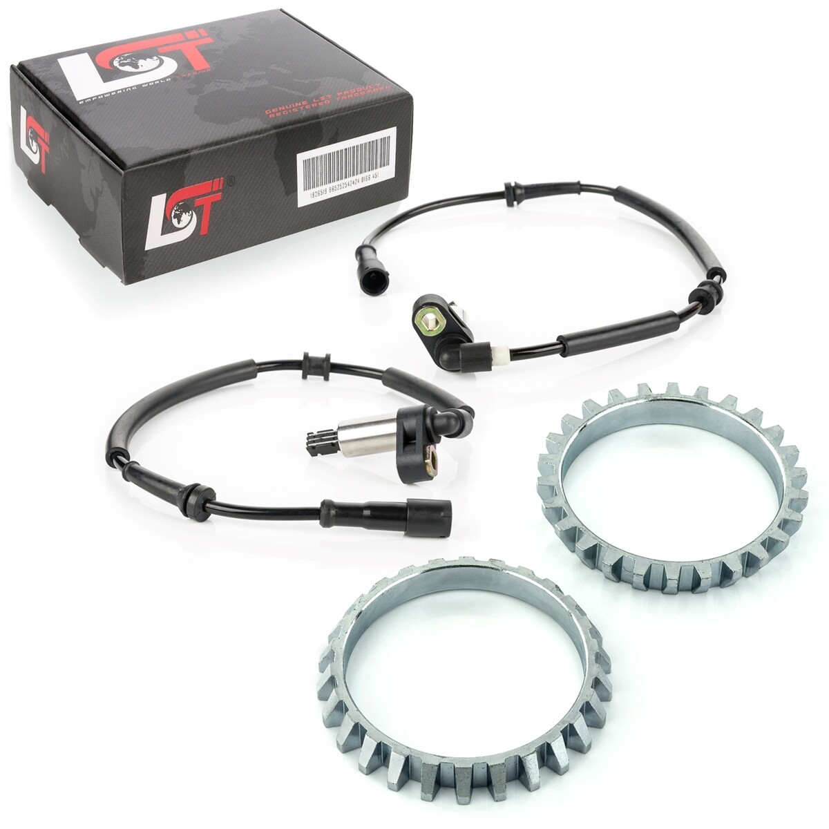 2x ABS Sensor and ABS Ring Set Rear Axle 26 Teeth for RENAULT MEGANE I