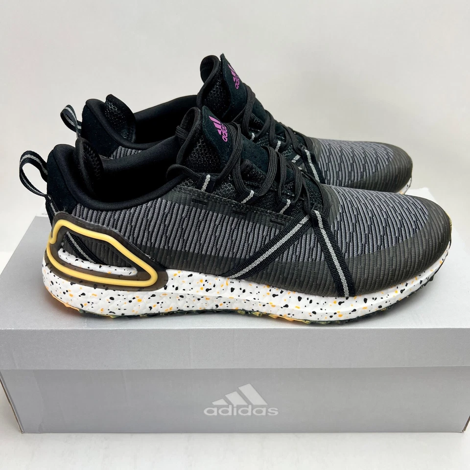 NIB DS ADIDAS Men's Golf Solarthon Black Yellow Low Top 10.5 Sneakers Shoes - Image 2 of 4