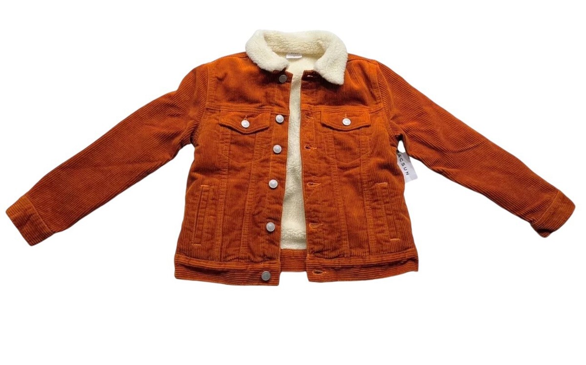 PacSun Kids Sherpa Lined Corduroy Trucker Jacket Size Medium 8
