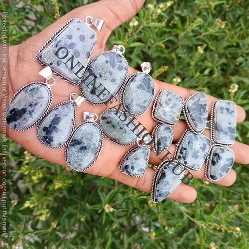 Protective Larvikite Gemstone 925 Sterling Silver Plated Lot Rings & Pendant Lot