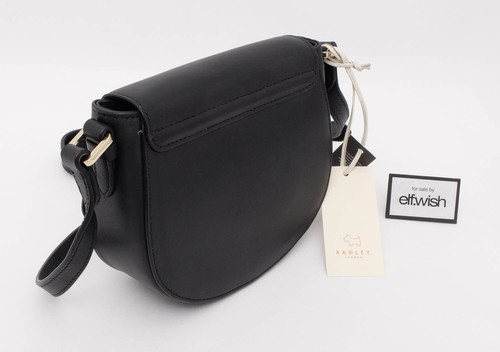 RADLEY LONDON SADDLE STREET BLACK CUTE SMALL HEIRLOOM FLAPOVER BAG BRAND NEW - Picture 8 of 10