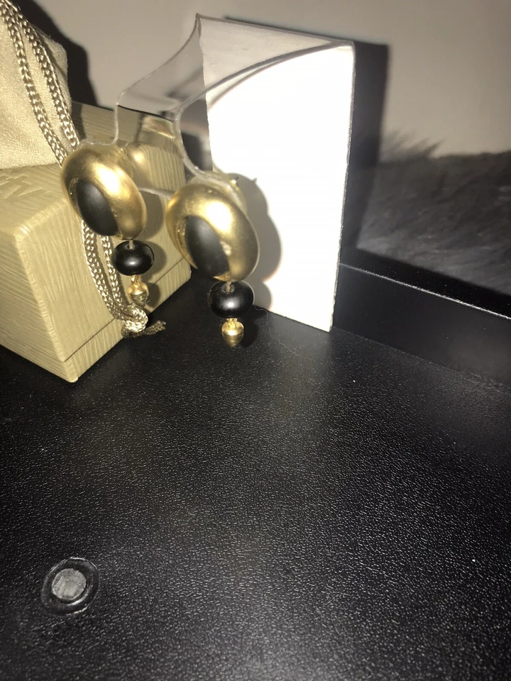 Pendientes de piedra de oro negro Givenchy 100 % auténticos Foto 3 de 4