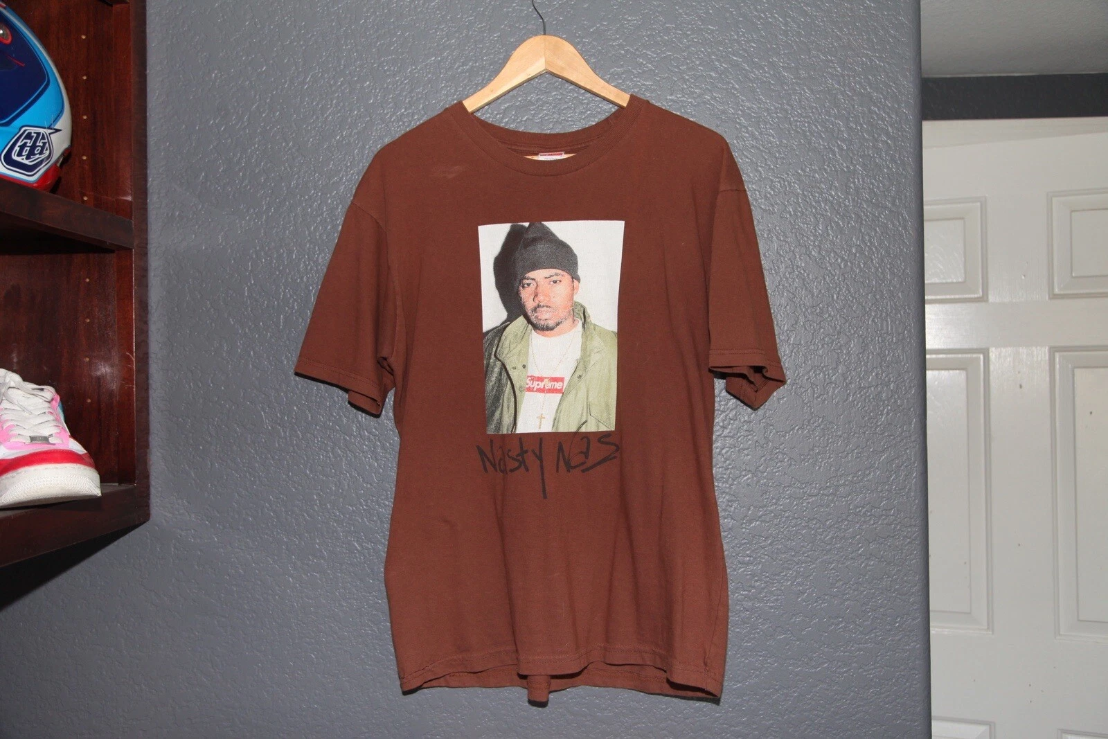 Tee shirt Supreme Nas marron FW17 taille M 100 % authentique