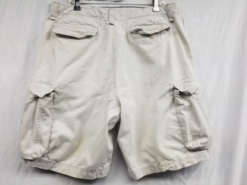 American Rag Cie Relaxed Fit Cargo Shorts Size 38 Mens Distressed Khaki See Pic - Picture 2 of 12