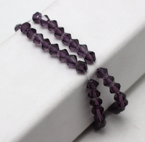 100 pcs 6mm Faceted Bicone Bead Crystal Glass Beads~Purple Craft Jewelry Making - Picture 2 of 3