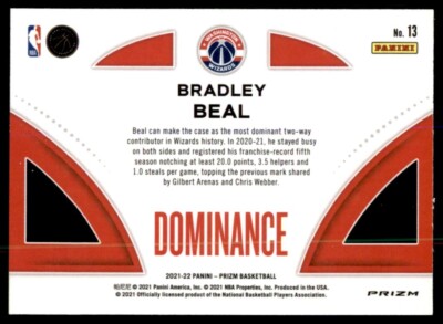 Bradley Beal 2021-22 Panini Prizm Dominance #13 Washington Wizards