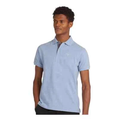 Barbour – Polo Piqué Tartan MML0012 BL55 Bleu Nouveau SS25 - Photo 1/3
