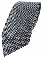 Tigertie Designer Krawatte In Silber Grau Schwarz Houndstooth Gemustert