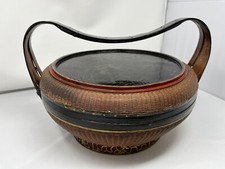 Antique Chinese Wicker Wedding Basket with Hand Painting