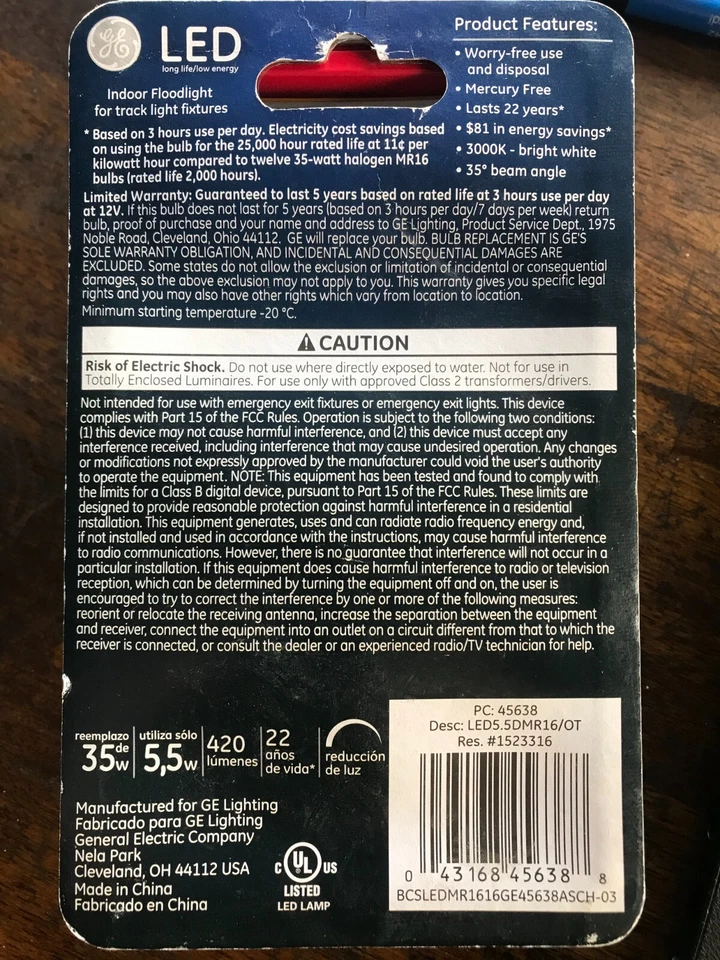 10 New GE LED Dimmable 35w Indoor Floodlight LED MR16 Bright White 12 Volt - Image 3 of 3