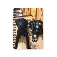 Two Dogs Waiting in the Kitchen - Spiral Notebook - Ruled Line