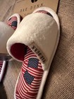 Rae Dunn Womens Slippers Sz Small 5-6 Patriotic White American Flag NEW — photo 6