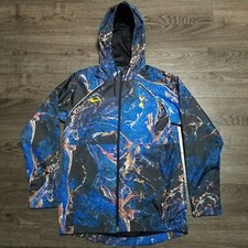 NIKE Tottenham Hotspur Soccer Jacket Mens MEDIUM Blue Marble Ripstop Hooded