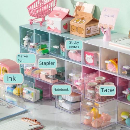 Stackable Storage Bins Transparent Sundries Sorting Bin Cabinet Countertop - Picture 4 of 12