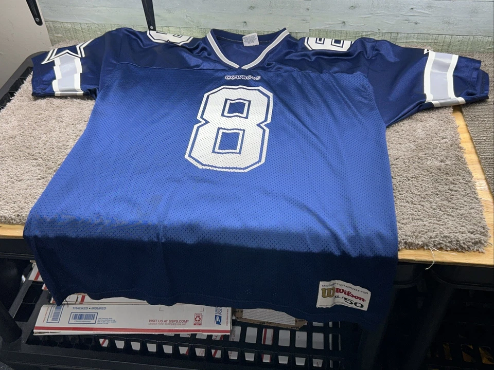 Camiseta Troy Aikman Wilson Dallas Cowboys #8 Niños XLarge NYLON JERSEY 730717 Foto 4 de 4