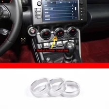3PCS Air Condition Switch Button Knob Trim Ring For Toyotā 86/Subaru BRZ 2022+