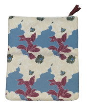 Rachel Pally Floral Clutch Purse Zipper Tassel Reversible - Cream / Floral