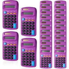 24 Pieces Basic Calculators for Students Small Pocket Size 8 Digit Display Mi...