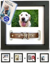 PAWCEPTIVE Dog Memorial Picture Frame with 5 Display Options Dog Collar Memor...