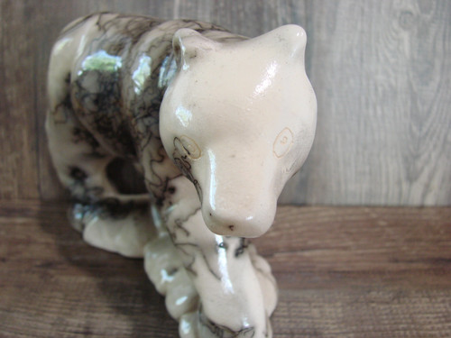 Navajo Pottery Horse Hair Bear Sculpture by Vail - Picture 6 of 9