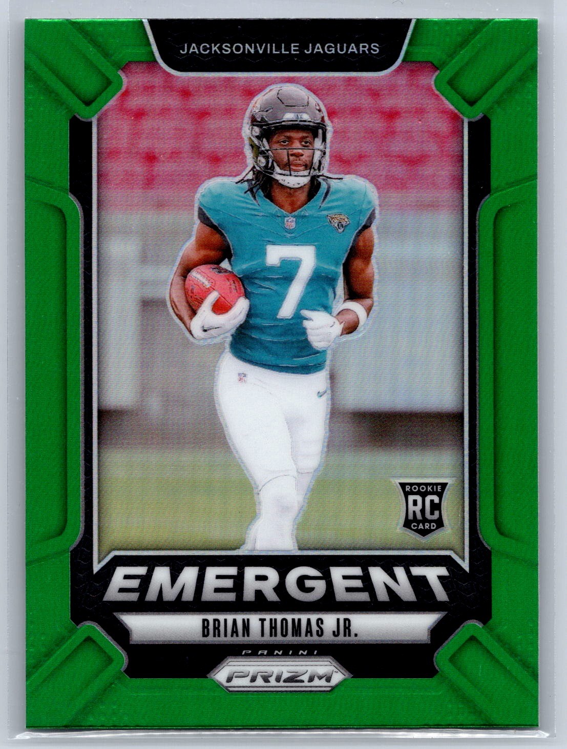 2024 Panini Prizm #12 Brian Thomas Jr. Emergent Green Prizm