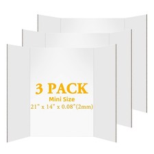 3Pcs Small Trifold Poster Board, 21 x 14 inches White Tri Fold Poster Boards ...
