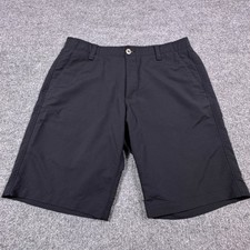 Under Armour Mens 36 Golf Shorts Black Loose Fit Performance Stretch Embroidered
