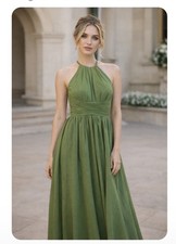Lavetir Women's Long Prom Bridesmaid Evening Formal Dress Gown OliveGreen Size 4