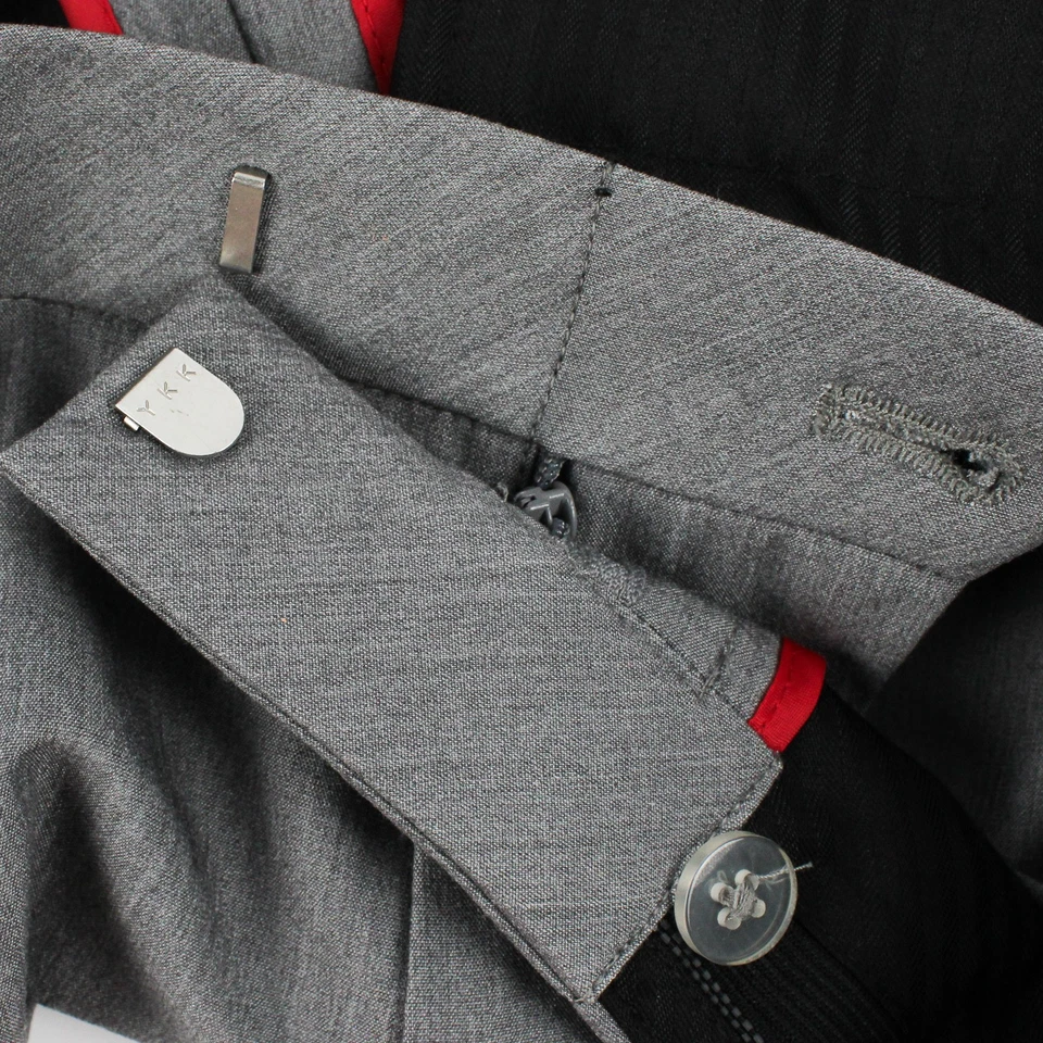 Van Heusen Flex Fit Dress Pants Straight Men's 42 X 30 Flat Front Gray - Image 3 of 4