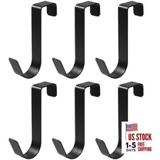 Over The Cabinet Door Hooks Towel Hook Over Bathroom Frameless 6 Pack Black