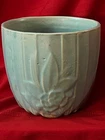 Planter McCoy Pottery Lotus Jardiniere Aqua Sea Foam 7 1/4” x 7” Pot Vintage