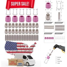 Professional Plasma Cutter Consumables - 50pk .030" Tips Slag-Resistant Design